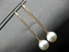 LARGE .57CT DIAMOND & AAA SOUTH SEA PEARL 18KT ROSE GOLD 3D BAR HANGING EARRINGS