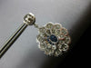 ESTATE EXTRA LARGE 10.13CT DIAMOND & AAA SAPPHIRE 18K WHITE GOLD FLOWER EARRINGS