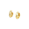 ESTATE .19CT DIAMOND 18KT YELLOW GOLD 3D CLASSIC HOOP FUN HANGING EARRINGS