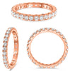 1.0CT DIAMOND 14KT ROSE GOLD 3D ROUND SHARED PRONG CLASSIC ETERNITY WEDDING RING
