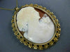 ANTIQUE EXTRA LARGE 18KT YELLOW GOLD HANDCRAFTED FILIGREE LADY CAMEO PIN PENDANT