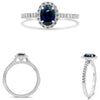 2.31CT DIAMOND & AAA SAPPHIRE 18KT YELLOW GOLD OVAL & ROUND HALO ENGAGMENT RING