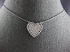 .55CT DIAMOND 14KT WHITE GOLD 3D ROUND PAVE MILGRAIN HEART SHAPE LOVE NECKLACE