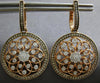 LARGE WHITE & FANCY CHOCOLATE DIAMOND 14KT WHITE & ROSE GOLD 3D HANGING EARRINGS
