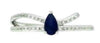 .39CT DIAMOND & AAA SAPPHIRE 14K WHITE GOLD CLASSIC ROUND & PEAR SHAPE LOVE RING