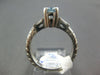 ESTATE 1.41CT DIAMOND & AAA AQUAMARINE PLATINUM BAGUETTE 3 STONE ENGAGEMENT RING