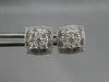 .90CT DIAMOND 14KT WHITE GOLD 3D ROUND & BAGUETTE SQUARE FILIGREE STUD EARRINGS
