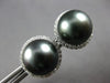 LARGE .43CT DIAMOND & AAA TAHITIAN PEARL 18KT WHITE GOLD 3D HALO STUD EARRINGS