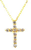 ESTATE .92CT DIAMOND 18KT YELLOW GOLD 3D CLASSIC ROUND CROSS FLOATING PENDANT