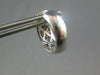 ESTATE 1.23CT WHITE AND BLACK DIAMOND 14KT WHITE GOLD FLOWER FUN HUGGIE EARRINGS