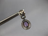 2.25CT DIAMOND & AAA AMETHYST 14KT WHITE GOLD OVAL & ROUND HALO HANGING EARRINGS