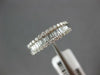 .45CT DIAMOND 14KT WHITE GOLD 3D ROUND & BAGUETTE 3 ROW WEDDING ANNIVERSARY RING