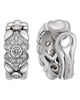 WIDE .84CT DIAMOND 18KT WHITE GOLD FLOWER MATTE & SHINY CLIP ON HANGING EARRINGS