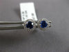 SMALL .51CT DIAMOND & AAA SAPPHIRE 14KT WHITE GOLD 3D ROUND FLOWER STUD EARRINGS