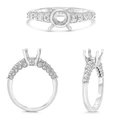 .60CT DIAMOND 18KT WHITE GOLD 4 PRONG SEMI ETERNITY SEMI MOUNT ENGAGEMENT RING