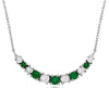 .50CT DIAMOND & AAA EMERALD 14KT WHITE GOLD 3D GRADUATING SEMI CIRCULAR NECKLACE