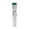 .78CT DIAMOND & AAA EMERALD 18KT WHITE GOLD SQUARE LOW SETTING ENGAGEMENT RING