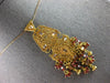 ANTIQUE EXTRA LARGE 5.0CT AAA GARNET & CRYSTAL 22KT YELLOW GOLD PENDANT #27480