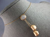 .16CT DIAMOND 14K ROSE GOLD 3D ROUND CLUSTER NUGGET LARIAT FUN FLOATING NECKLACE