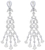 LARGE 10.0CT DIAMOND 18K WHITE GOLD ROUND & MARQUISE MULTI LEAF HANGING EARRINGS