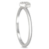 ESTATE .10CT DIAMOND 14KT WHITE GOLD 3D CLASSIC PAVE HEART SHAPE FUN LOVE RING