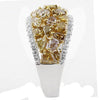 2.92CT MULTI COLOR DIAMOND 18KT 2 TONE GOLD GRADUATING WEDDING ANNIVERSARY RING