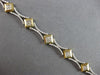 ESTATE LONG .85CT DIAMOND 14KT 2 TONE GOLD ROUND SQUARE XO LOVE TENNIS BRACELET