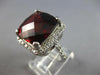 EXTRA LARGE 9.80CT DIAMOND & AAA RHODOLITE 14KT WHITE GOLD CUSHION & ROUND RING