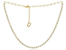 2.65CT DIAMOND 14KT YELLOW GOLD ROUND GEOMETRICAL ADJUSTABLE LOVE TENNIS ECKLACE