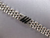 ESTATE WIDE 14KT WHITE GOLD BLACK ENAMEL RECTANGULAR PANTHER LINK FUN BRACELET