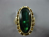 ANTIQUE LARGE 3.60CT AAA TOURMALINE 18KT YELLOW GOLD ELONGATED OVAL RING #27502