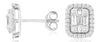 ESTATE .77CT DIAMOND 14KT WHITE GOLD ROUND & BAGUETTE SQUARE HALO STUD EARRINGS