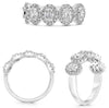 WIDE 1.11CT DIAMOND PLATINUM OVAL & ROUND CLASSIC HALO 5 STONE MULTI FLOWER RING