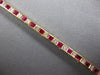 6.86CT DIAMOND & AAA RUBY 14KT YELLOW GOLD 3D CHANNEL INVISIBLE TENNIS BRACELET