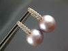 LARGE .61CT DIAMOND & AAA PINK SOUTH SEA PEARL 18K ROSE GOLD 3D HANGING EARRINGS