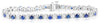 7CT DIAMOND & AAA SAPPHIRE 14K WHITE GOLD SQUARE DESIGN ETERNITY TENNIS BRACELET