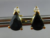 ESTATE 1.68CT DIAMOND & SAPPHIRE 14K YELLOW GOLD PEAR SHAPE STUD EARRINGS #25457