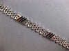 ESTATE WIDE 14KT WHITE GOLD BLACK ENAMEL RECTANGULAR PANTHER LINK FUN BRACELET