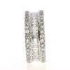 WIDE 3.70CT DIAMOND 18KT WHITE GOLD ROUND & BAGUETTE ETERNITY ANNIVERSARY RING
