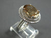 ESTATE LARGE 7.62CT DIAMOND & AAA CHAMPAGNE TOPAZ 14K WHITE GOLD ENGAGEMENT RING