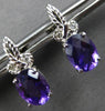 2.34CT DIAMOND & AAA AMETHYST 14KT WHITE GOLD OVAL & ROUND FUN HANGING EARRINGS