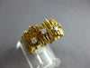ANTIQUE WIDE .15CT DIAMOND 18KT 2 TONE GOLD 5 STONE MULTI BAR ANNIVERSARY RING