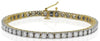 4.03CT DIAMOND 14KT 2 TONE GOLD 3D ROUND CLASSIC ETERNITY CUFF TENNIS BRACELET