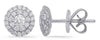 ESTATE .44CT DIAMOND 14KT WHITE GOLD 3D CLASSIC ROUND FLOWER STUD EARRINGS