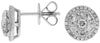 ESTATE .80CT DIAMOND 14KT WHITE GOLD 3D ROUND CLUSTER HALO STUD EARRINGS