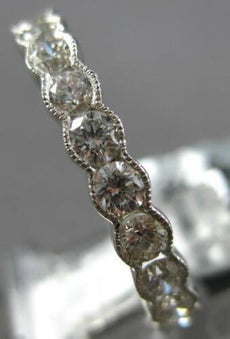1.84CT DIAMOND 18K WHITE GOLD ROUND SEMI BEZEL ETERNITY WEDDING ANNIVERSARY RING