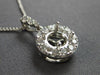 .46CT DIAMOND 18K WHITE GOLD 3D SOLITAIRE ROUND HALO SEMI MOUNT FLOATING PENDANT