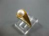 ESTATE AAA SOUTH SEA PEARL 14KT YELLOW GOLD 3D MATTE & SHINY SOLITAIRE FUN RING