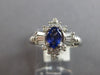 1.12CT DIAMOND & AAA TANZANITE 14K WHITE GOLD 3D OVAL & BAGUETTE ENGAGEMENT RING