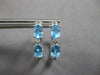 1.40CT DIAMOND & AAA BLUE TOPAZ 14K WHITE GOLD OVAL & ROUND HOOP EARRINGS #27919